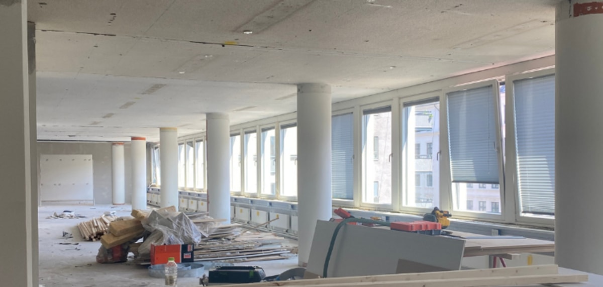 Billedet viser ombygningen hos Cphbusiness p&aring; Nansensgade 19