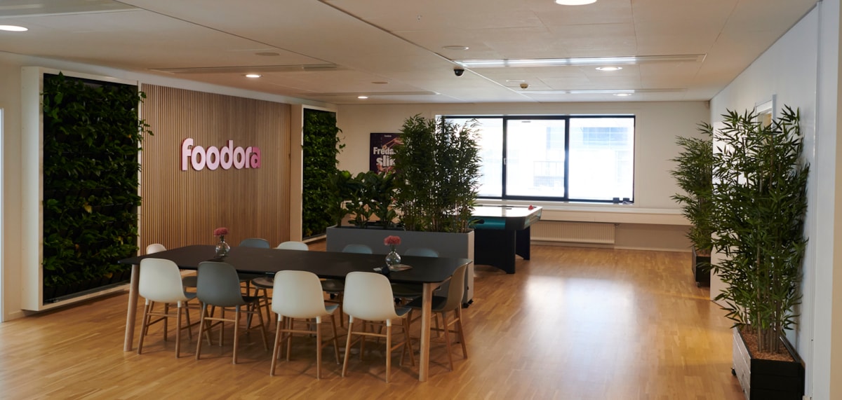 Billedet viser foodoras nye kontor i Tower p&aring; Havneholmen 25